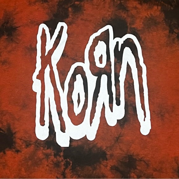 Korn Large Black Orange Tie Dye Band T-Shirt Y2K 90s Streetwear Retro - Picture 2 of 6